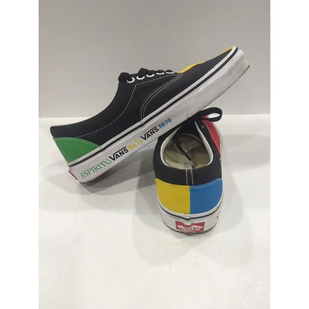 Vans Mens 7 Women's 8.5 Shoes Era (Vans Spirit)Multi/Tr Wht 72135